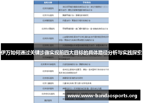 伊万如何通过关键步骤实现前四大目标的具体路径分析与实践探索